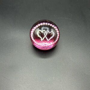 Caithness Luckenbooth Pink Millefiori Hearts Paperweight Signed/Numbered
